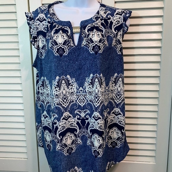 ❤️ PerCeption Concept size XL multi color blue sleeveless keyhole lightw… - Picture 1 of 6